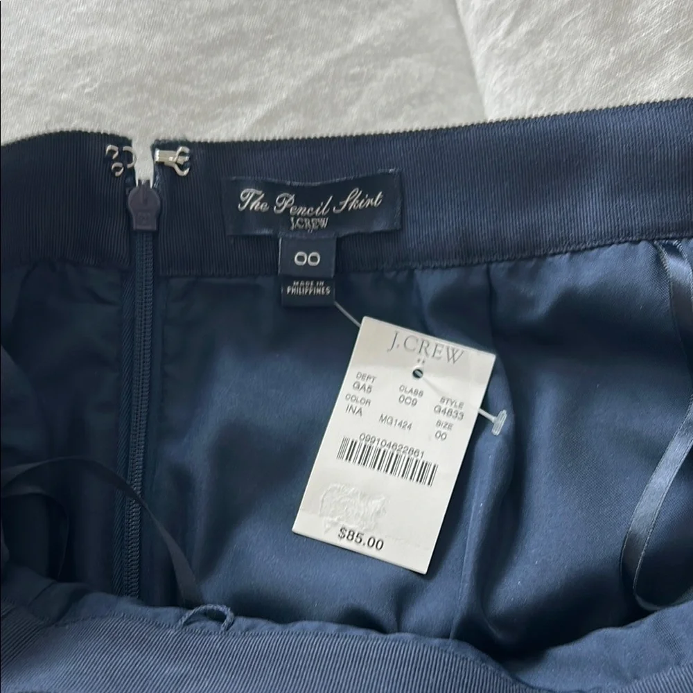 J. Crew Factory Blue and White Pencil Skirt Casual - Picture 3 of 3